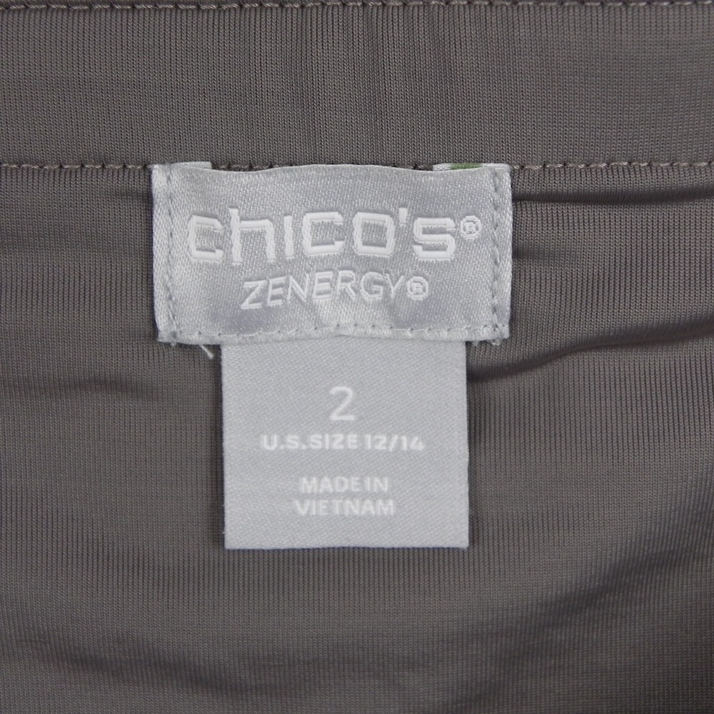 Chico's Zenergy Leggings Womens 2 12/14 Side Pockets Yoga Pants Paisley Floral - Picture 3 of 10